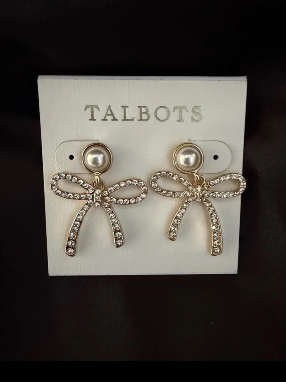 Talbots Ribbon Pearl Drop Earrings